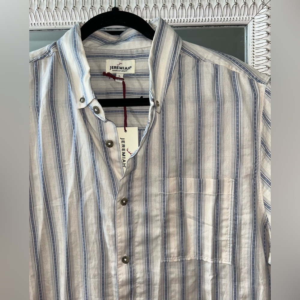 Jeremiah American Legacy Men's Blue Striped Shirt large